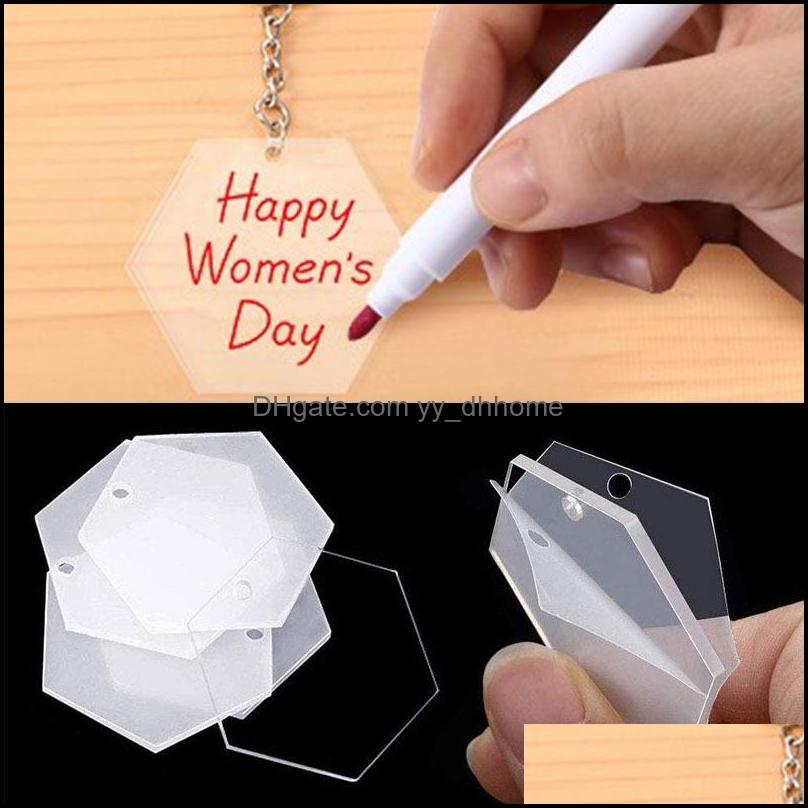 

Keychains Fashion Accessories Transparent Hexagon Keyring Acrylic Keychain Blank Charm Ornaments Key Rings With Chain For Diy Vinyl Pr Dhyj4