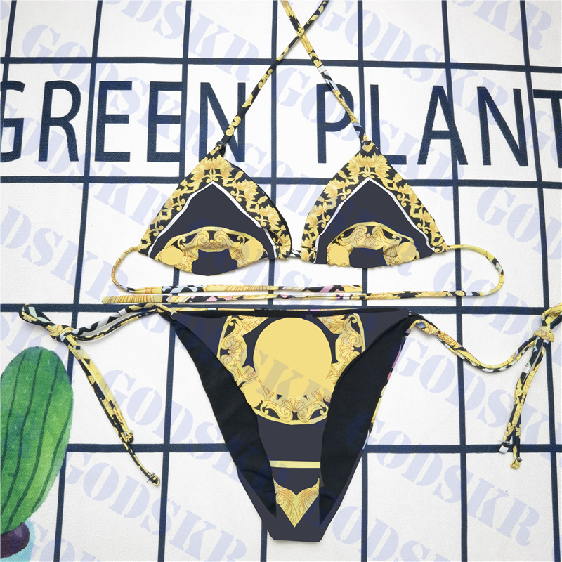 

Luxury Womens Bikini Bra Set Textile Letter Splice Swimsuit For Female Designer Ladies Swimwear Two Piece, Please contact me real pictures