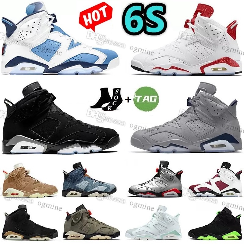 

High Quality 6s mens basketball shoes Mint cactus university blue 6 electric green Bordeaux Hare UNC Infrared White men woman sports jumpman sneakers shoe 36-47, Hello