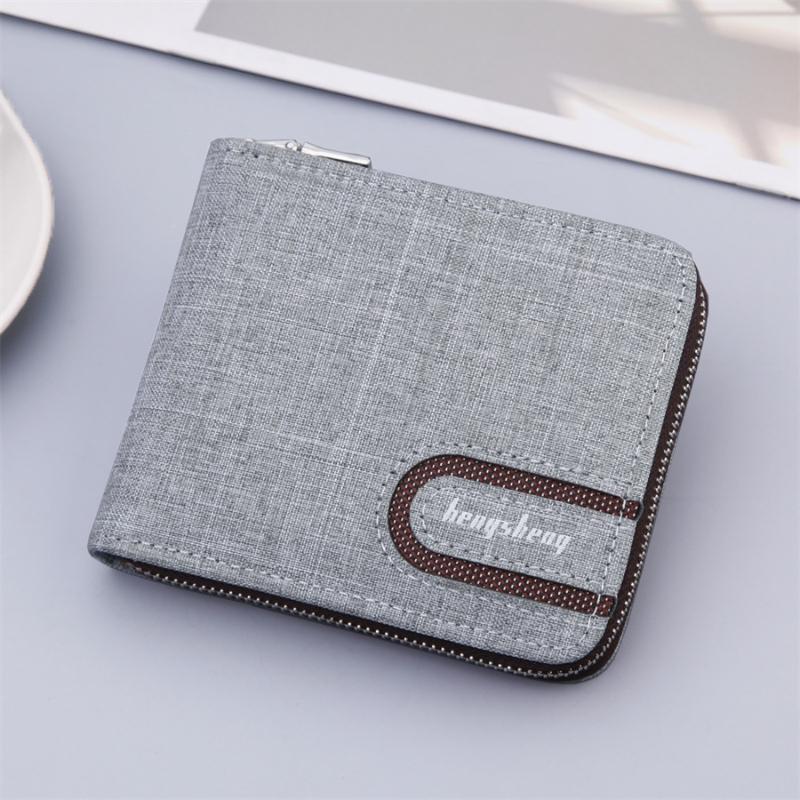 

Wallets Canvas Zipper Short Men's Wallet Fashion Multi-function Cardholder ManagerWallets, Black