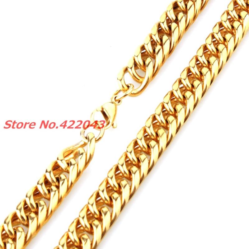 

Chains Selling 11mm Stainless Steel Curb Cuban Chain Necklace Mens Gift Wholesale Jewelry 7-40inchChains