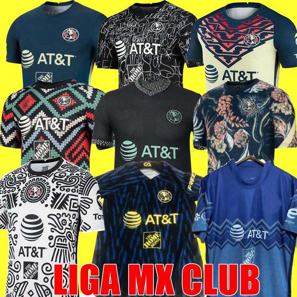 

liga mx 22 23 Club America Men's T-Shirts Soccer Jerseys third 2022 2023 FUENTES AQUINO J DOS SANTOS D.VALDES R.Martinez Camisas de Futebol training, Training adult