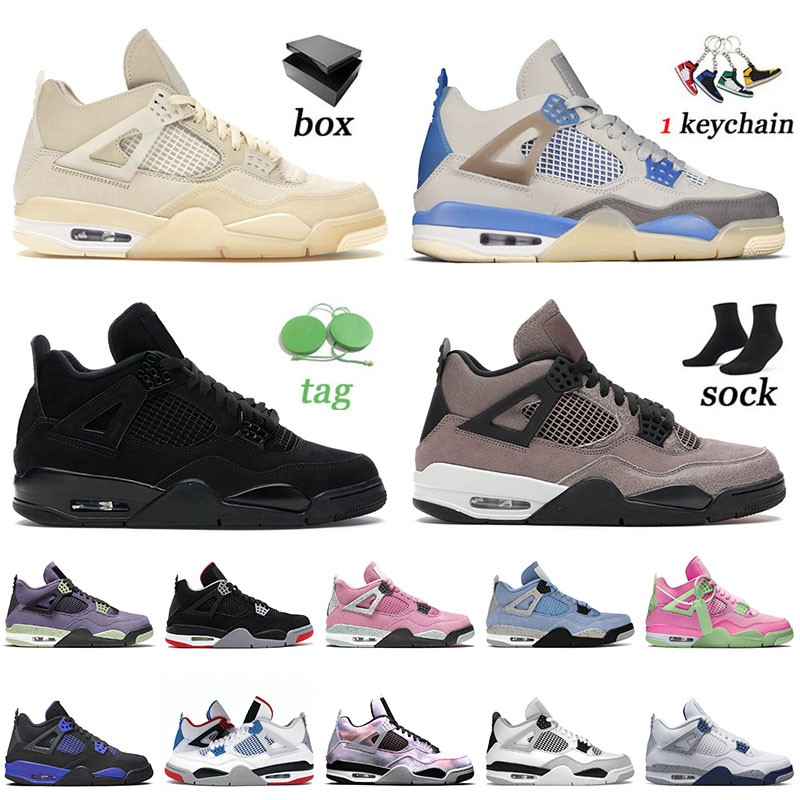 

Top Quality 2022 OG Jumpman 4 4s IV Basketball Shoes Sail Black Cat Taupe Haze White Oreo Red Thuner Jorda Jordens Sneakers Trainers 36-50, A9