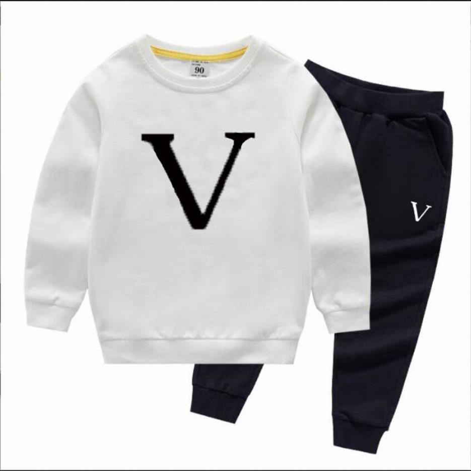 

Clothing Sets Toddle Baby Round Neck Long-sleeved Trousers Designer Kids Clothes Boys And Girls Two-piece Letter Print 2-9 Years2658, 022