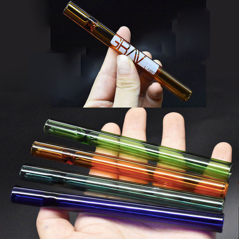 

Wholesale Colorful 12cm One Hitter Bat Cigarette Holder Glass Steamroller filter Pipe for tobacco dry herb oil burner hand pipe