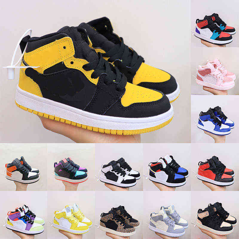 

Childrens 1 1s High OG Bordeaux University Blue Basketball Shoes dark mocha UNC Twist patent bred UV reactive Light Smoke Grey Kids Girls, A10