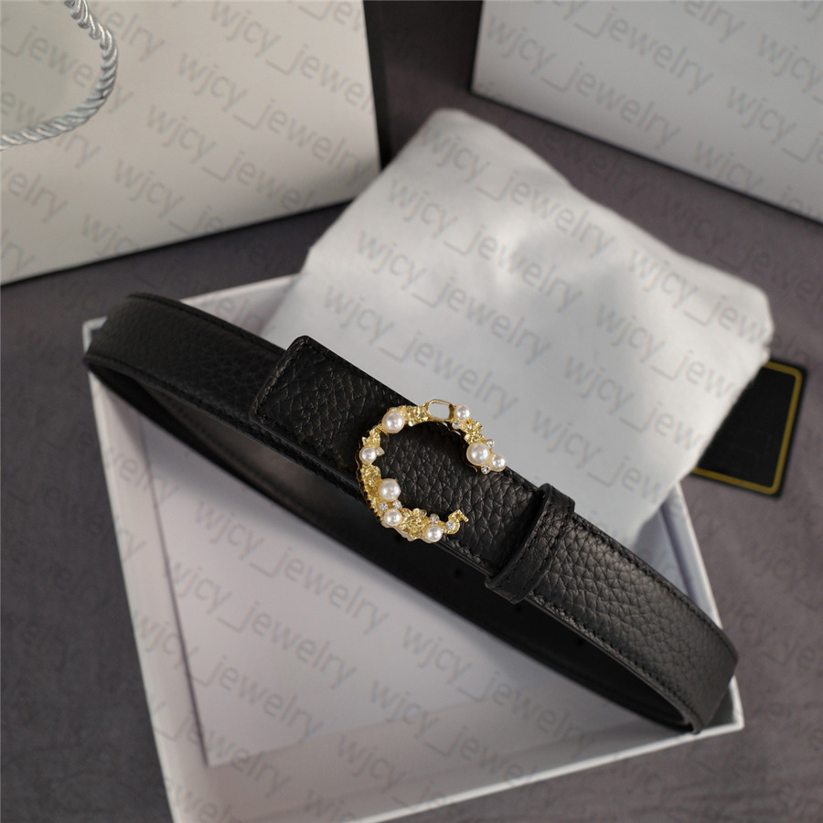 

Casual Woman Belt Designer Pearl Buckle Genuine Leather Women Belts Cowskin 3 option Top Quality