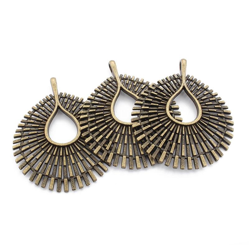 

Pendant Necklaces 3PCS Large Antique Bronze Hollow Open Water Drop Charms Pendants For DIY Jewelry Findings Craft 67x55.5mm