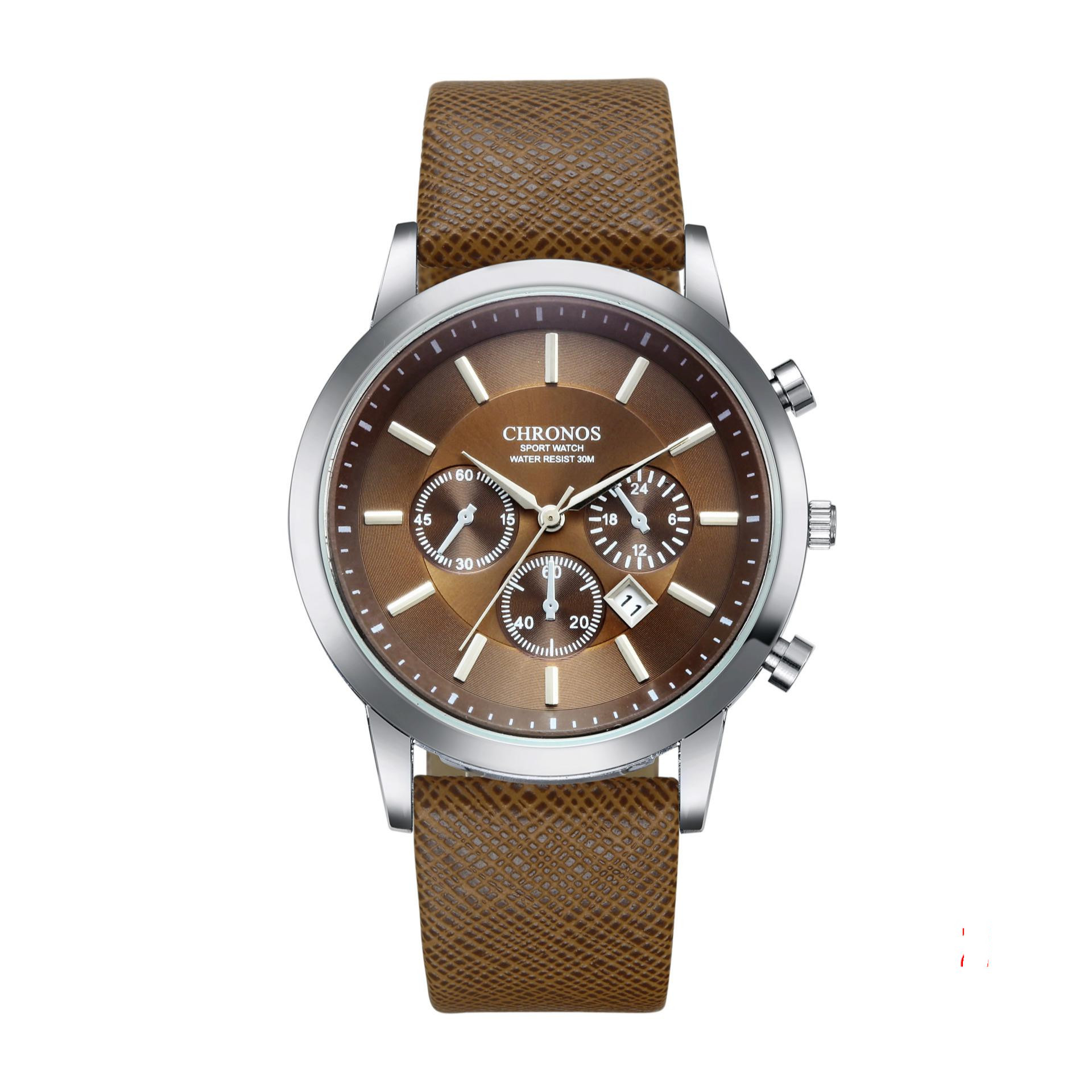

cwp LUXURY watch mens top brand HOLUNS genuine 50m waterproof leather Men Business Casual Fashion Quartz Watches montre homme/007 BRW gift g3, Color 2