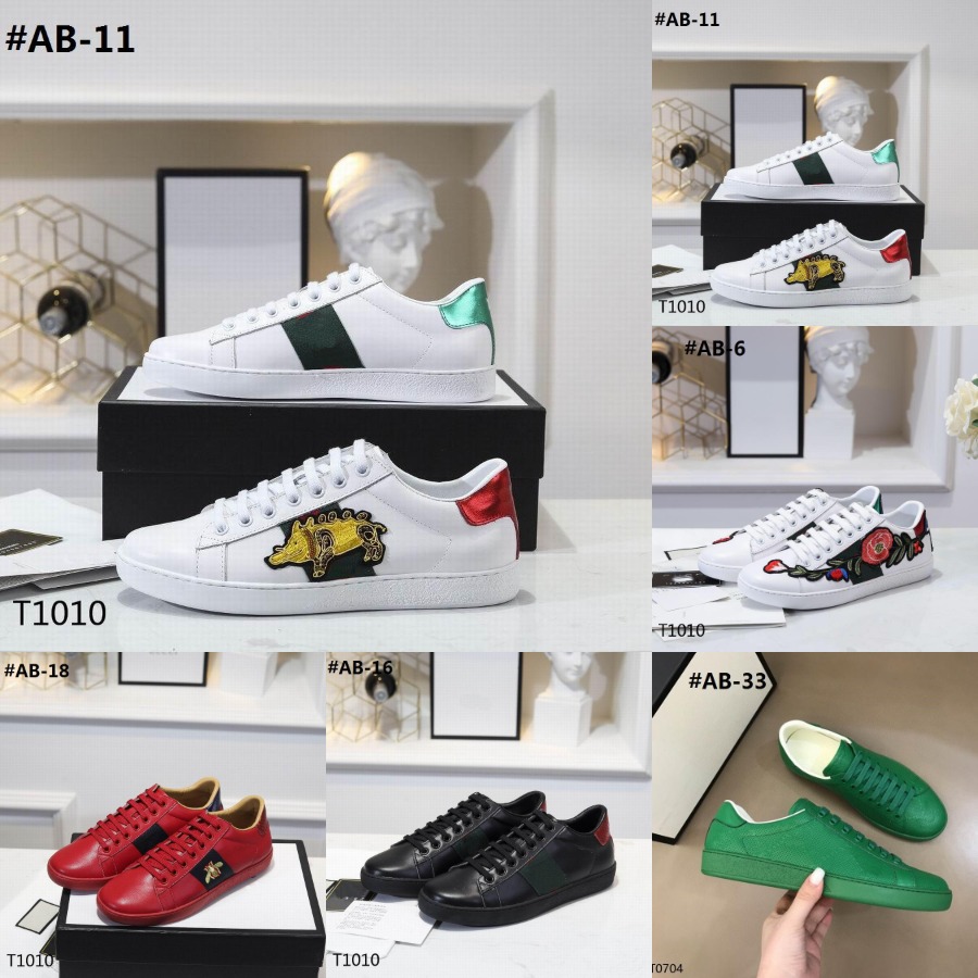 

2022 Casual Shoes Men Women Sneakers Man Woman Chaussures Leather Ace Embroidery Stripes Sports Trainers Fashion Luxurys Designers Flats Bottoms Loafers slippers, 25