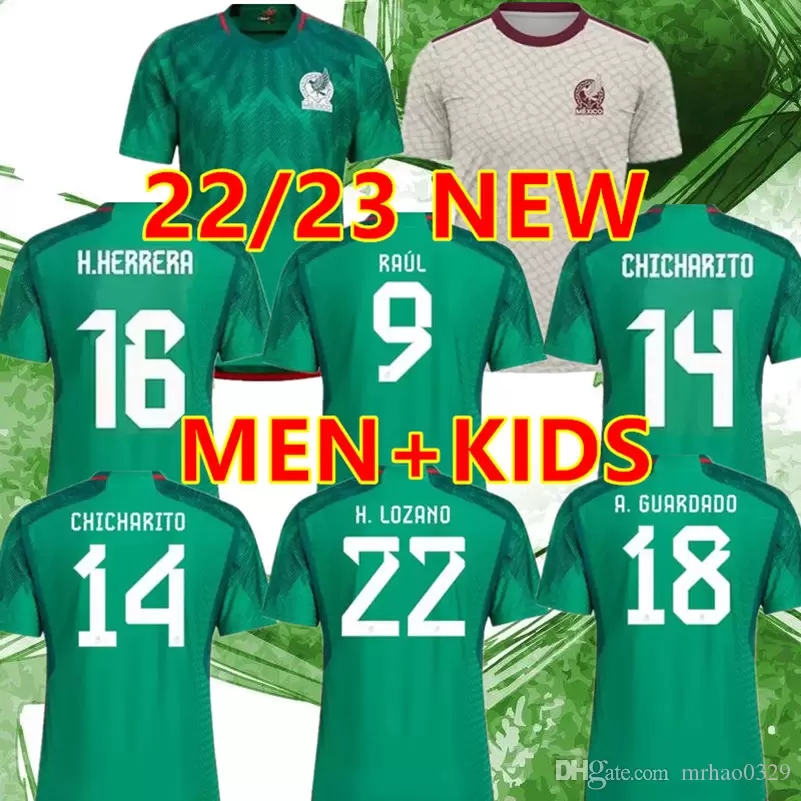 

2022 Mexico soccer jerseys H.LOZANO CHICHARITO RAUL LOZANO WORLD 22 23 CUP fans player version 2023 G DOS SANTOS Camisetas de futbol men kids kit sets football shirt, 22-23 men away