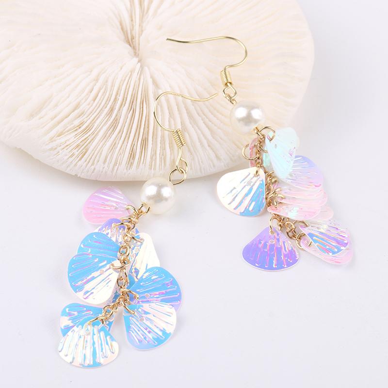 

Dangle & Chandelier Amazing Colorful Mermaid Shaped Long Drop Earrings For Women Beauty Pearls Gold Color Earring 2022 Fashion JewelryDangle