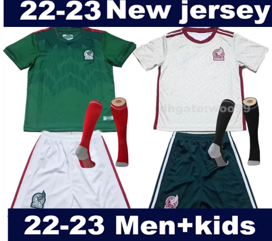 

2022 2023 Mexico kids kits Soccer Jersey home away National 22 23 H.MORENO CHICHARITO LOZANO GUARDADO CARLOS VELA RAUL child boy Football Shirts
