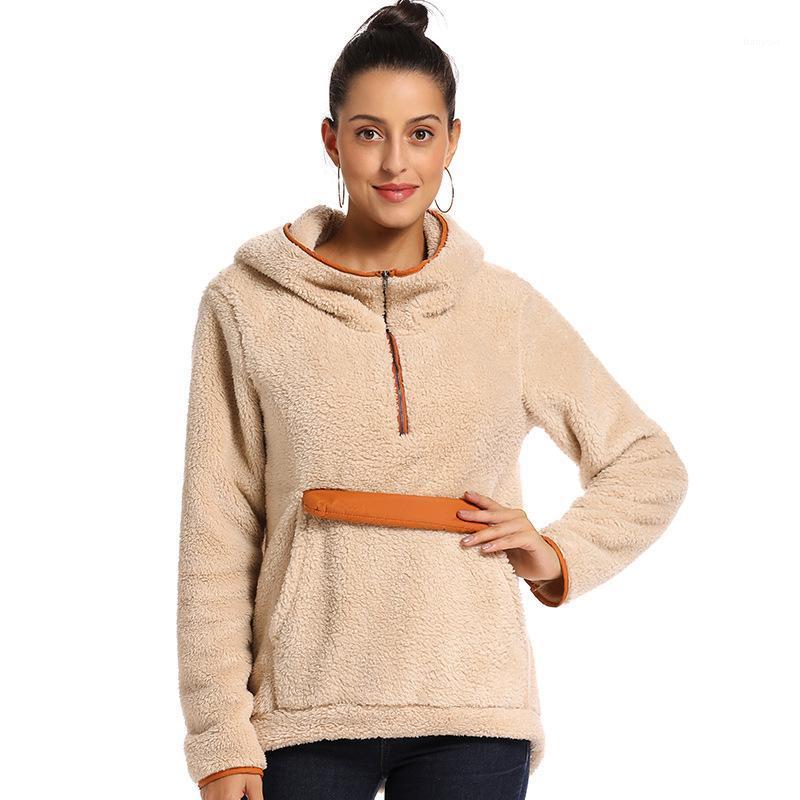 

European Style Sweatshirt Long Sleeve Pullover Women Hoodies Winter Autumn Fleece Woman Women' & Sweatshirts, Apricot