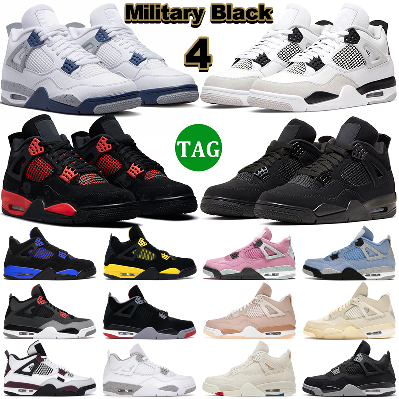 

4 Basketball Shoes Men Women 4s Military Black Cat University Blue Red Thunder Sail White Oreo Midnight Navy Mens Trainers Outdoor Sports Sneakers 36-47