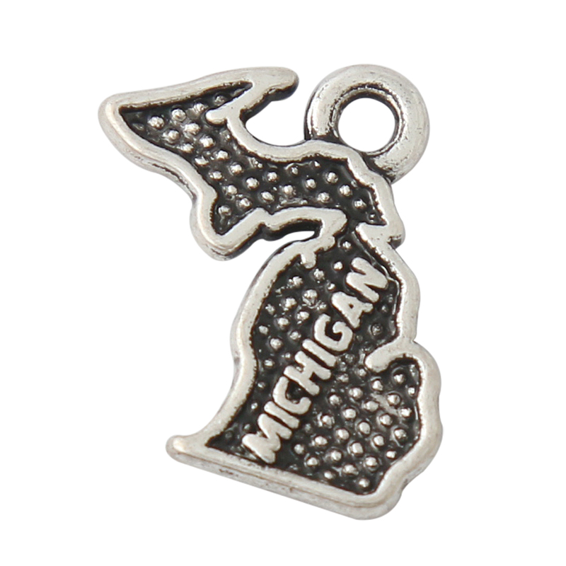 

Alloy Fashion Collection American States Map Michigan Map Charms Wholesale 50pcs AAC797