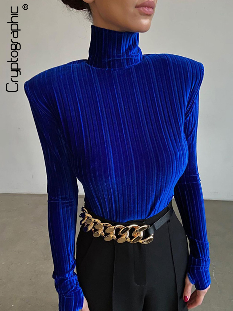 

Elegant Long Sleeve Sexy Backless Turtleneck Bodysuit Women Tops Slim Rompers Velvet Bodysuits Club Party Clothes, Black