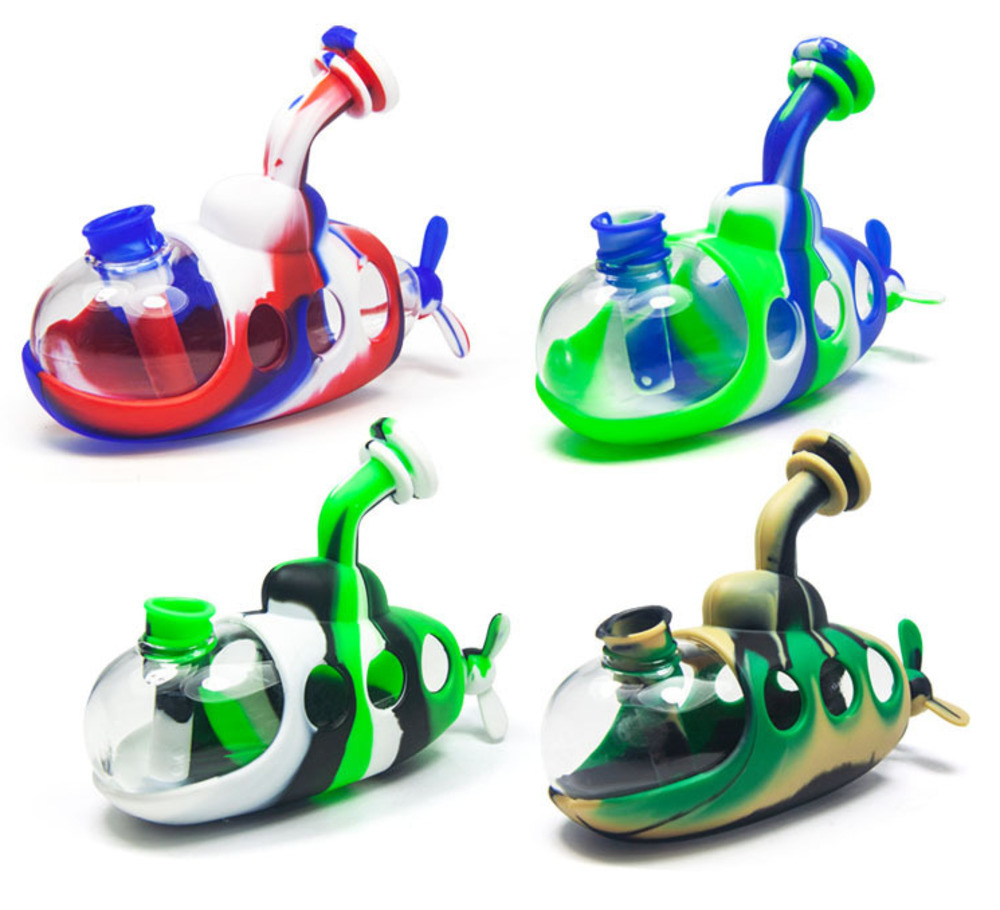

Submarine silicone water pipe HOOKAHS mini bong Filter glass pipes with fittings