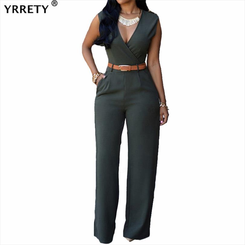 

Women Jumpsuits And Rompers Solid Bodycon Long Skinny V-neck Sleeveless Belt Workout Overalls Sportswear Fashion Basic, Rose