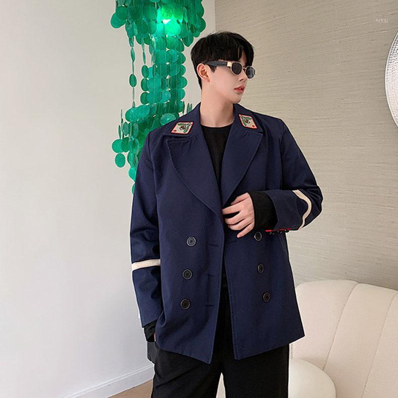 

Men's Suits & Blazers Male Women Streetwear Suit Coat Outerwear Men Embroidery Vintage College Style Casual Blazer Jacket Overcoat, Tf14