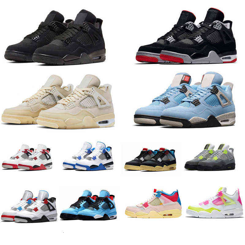 

Jordns Sneakers 4 4s Mens Basketball Shoes Sail Red Thunder Lightning White Oreo University Blue Black Cat Infrared Cool Grey Metallic Bred, #20 color 3 40-47