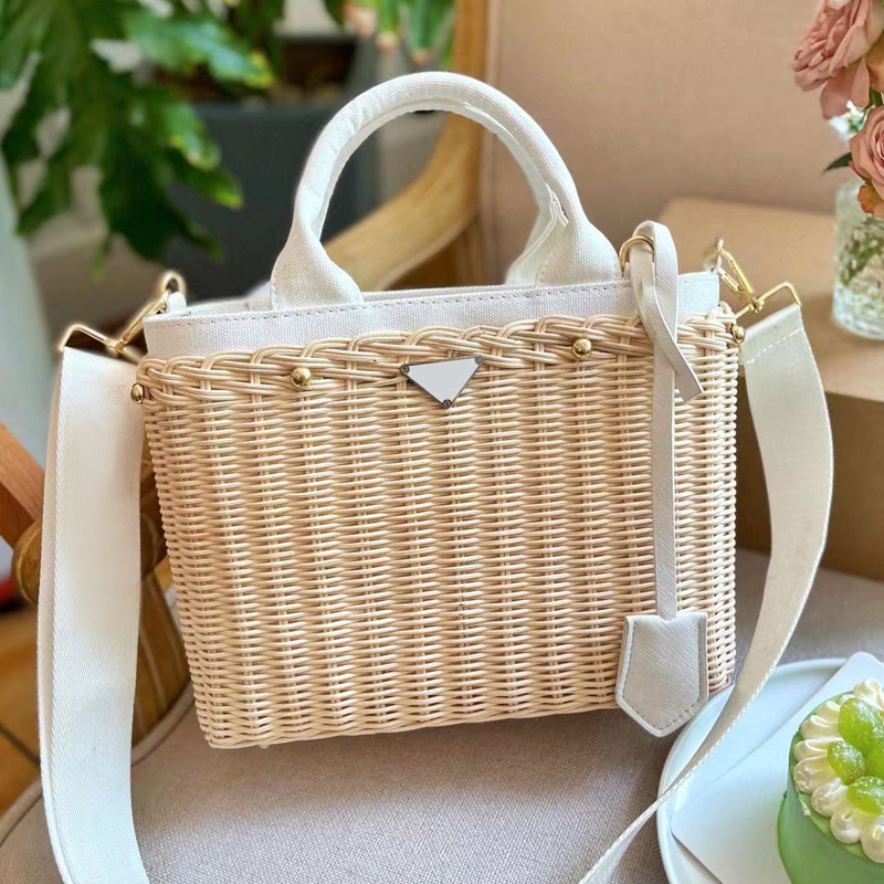 

Bucket Straw Bag Tote Vegetable Basket Summer Vacation Beach Straw Bags Shoulder Handbag Purse Women White Weave Shopping Travel Totes Purses Zipper Closure, Box