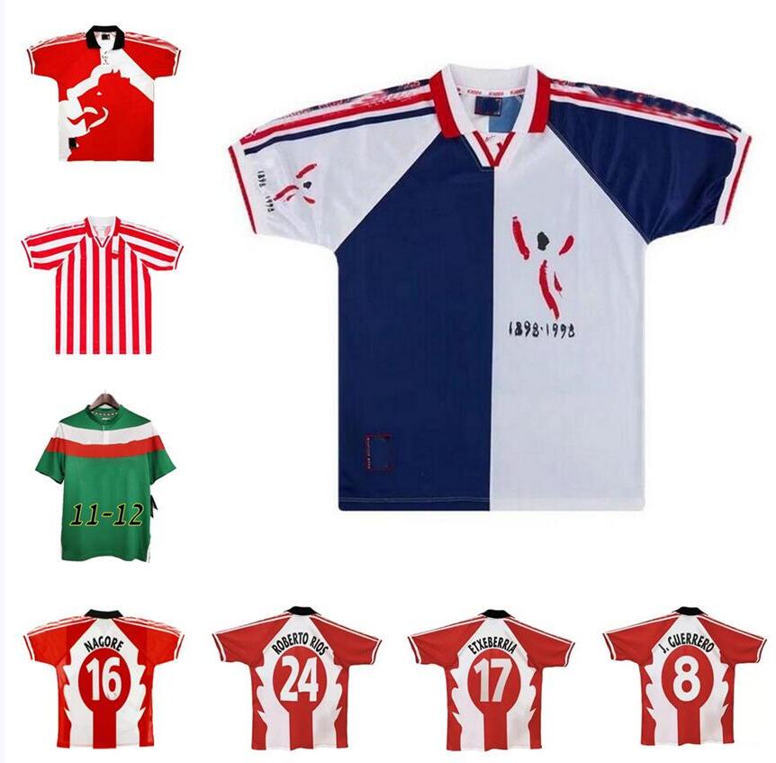 

1995 1997 1998 2011 Athletic Centenary Soccer jerseys rerto MUN ETXEBERRIA Sports Association Retro Bilbao 97 98 Vintage Classic ROBERTO RIOS ZIGANDA ALKIZA NAGORE