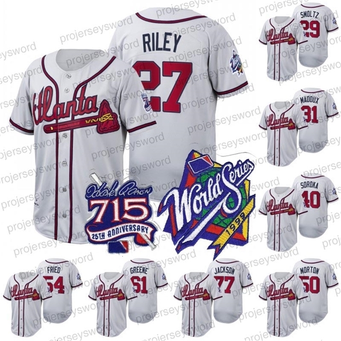 

Sj98 1999 World Series Austin Riley Jersey 715 Home Runs 25th Anniversary Abraham Almonte Ian Anderson Mike Soroka Max Fried Shane Greene Luke, 61 shane greene