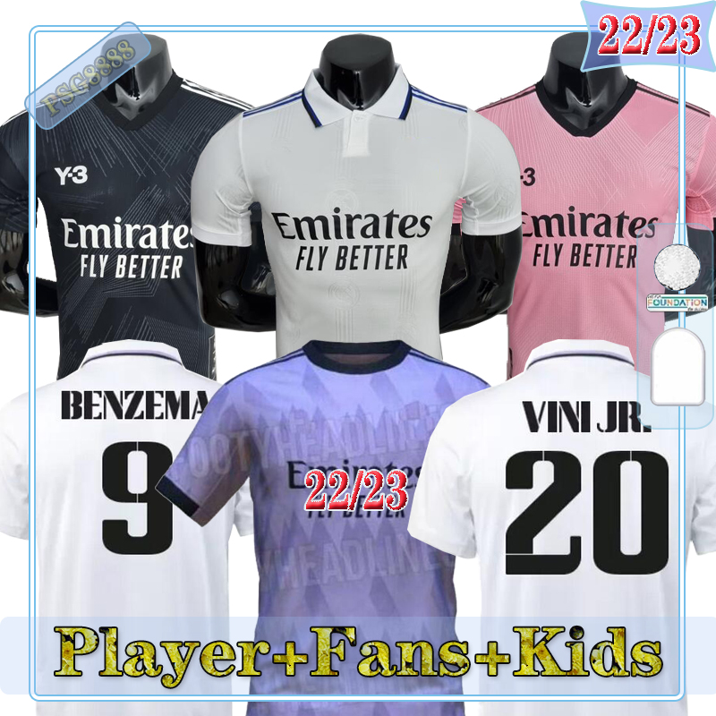 

22 23 REAL MADRIDS soccer jersey football shirt BENZEMA VINI JR CAMAVINGA ALABA HAZARD ASENSIO MODRIC KROOS VALVERDE 2022 2023 Maillot Foot men kids kit uniforms, (player)