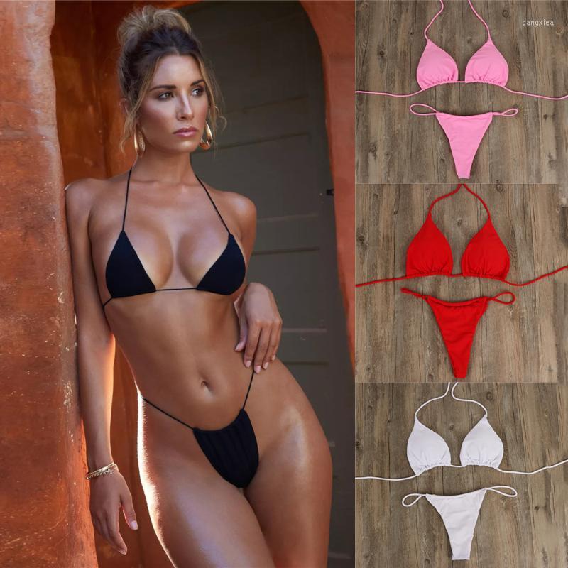 Maillots de bain pour femmes Sexy Micro Bikini Ensemble Push Up Femmes Dentelle Maillot De Bain Femme Halter String Maillot De Bain Brésilien Bik