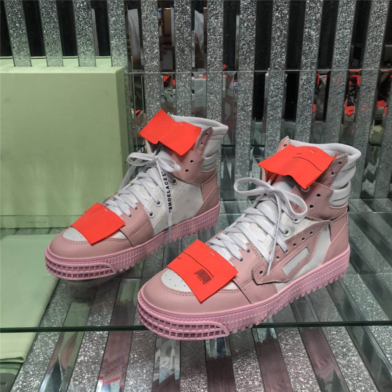 

Designer Luxury Off Casual Shoes 17Aw C/o Court Pink White High Top court 3.0 sneakers With Original Box Best Quality, Don´t pay it
