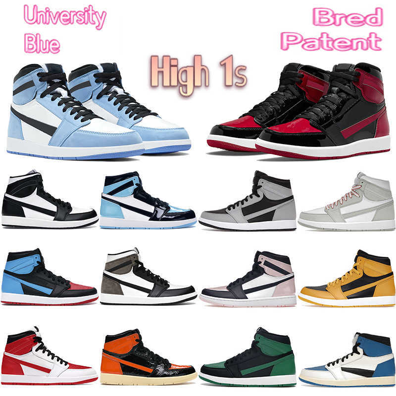 

2022 newest Jumpman 1s basketball shoes High 1s OG red thunder white oreo University blue black cat dark mocha yellow UNC bordeaux light, #28