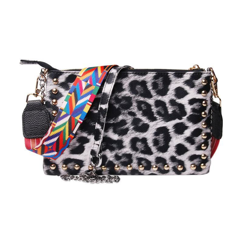 

10pcs Messenger Bags Women PU Retro Leopard Prints Large Capacity Square Cosmetic Bag Mix Color, Black