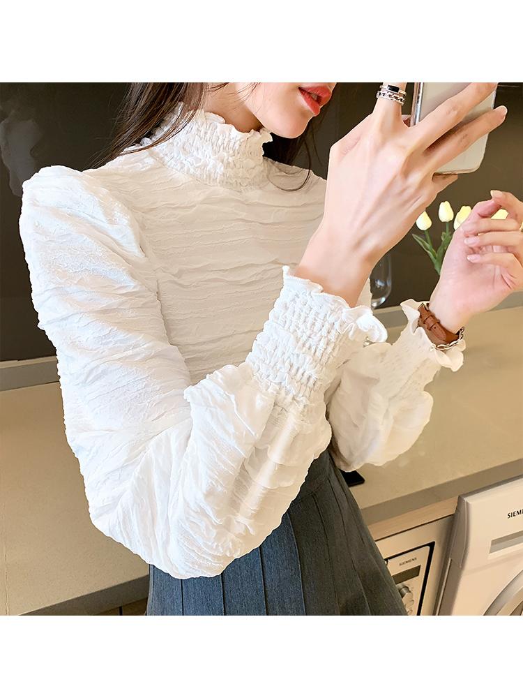 

Women's Blouses & Shirts Elegant Blouse For Women 2022 Fashion Long Sleeve T Shirt Casual Top Koszula Damska Elegancka BG50BS, Black