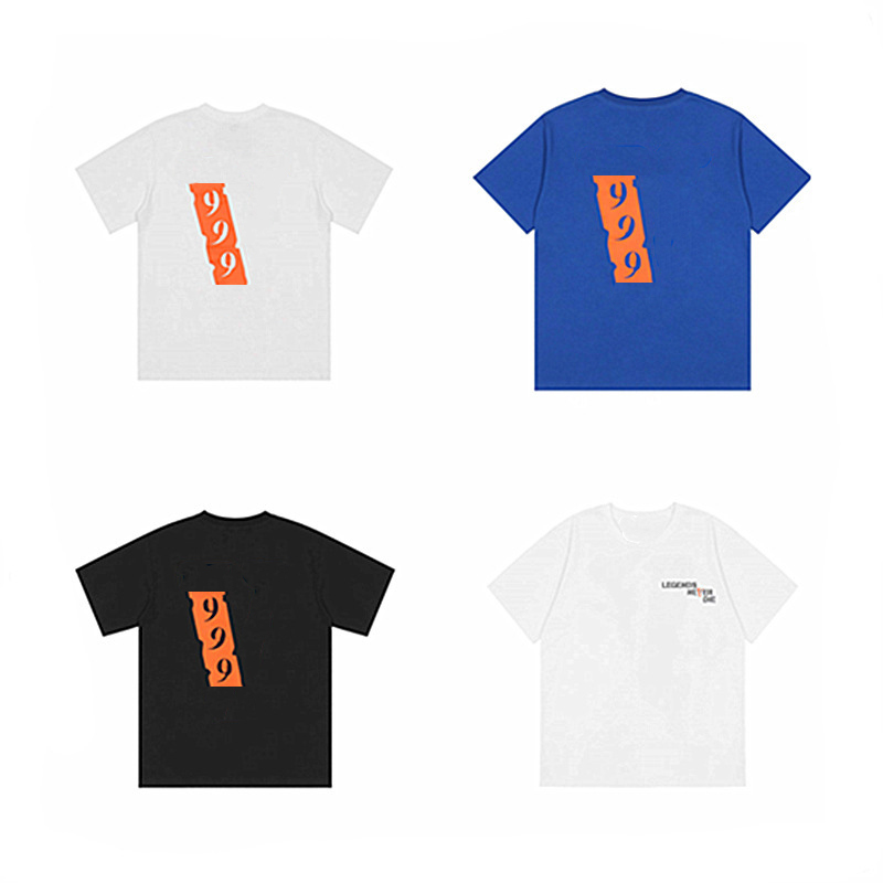 

Designer tshirt Vlones Life Hip Hop orange 999 Print t shirts Miami Pop Guerrilla Shop Limited mens shirt Backing, Blue