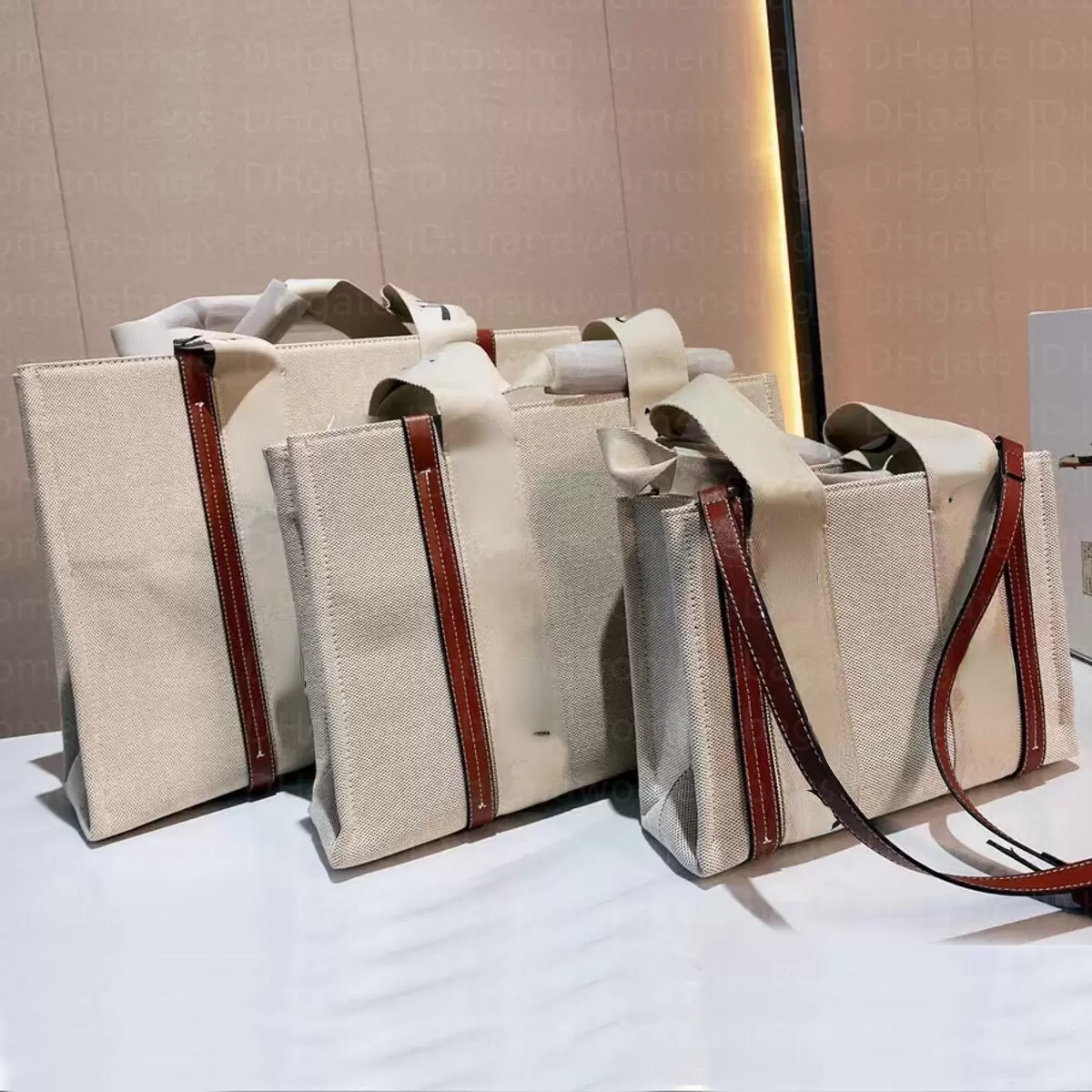 

Shopping Beach Vacation Shoulder Bags OP02 Underarm bag Women Handbags Canvas Crossbody Totes Black Brown Handle Large Medium and Small, Customize