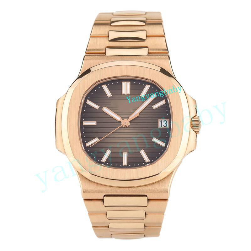 

Fashion waterproof Original Box watches BQ Maker New Version 5711 18k rose gold automatic mechanical men's watch, Brown