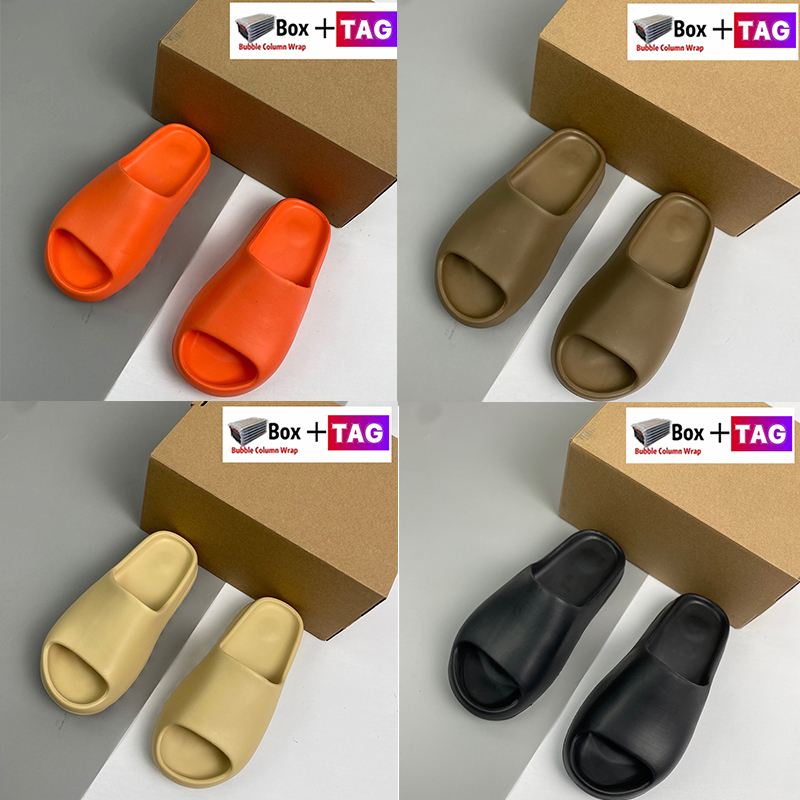 

Designer Mens Womens Slippers Slides Fashion Enflame Orange Desert sand Bone Earth brown Resin Pure Men shoes Summer Outdoor Beach women sneakers Cool Slide Sandals, #12- double box