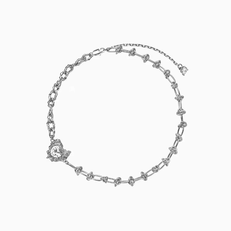 

Pendant Necklaces Original Design Love Zircon Lava Texture Rope Knot Chain Stitching Necklace Fashion Personality Jewelry AccessoriesPendant