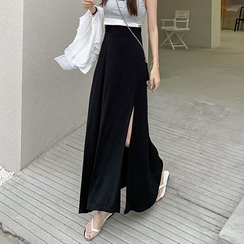 

Skirts Installs The 2022 Style Black Long Summer Show Thin Split A Little Words In Package Buttocks, See chart