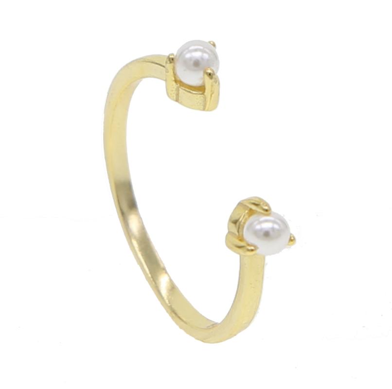 Cluster Rings Elegant Simulated Pearl Jewelry Open Ring 925 Sterling Silver Women Delicate Simple Top Quality Midi Finger RingCluster