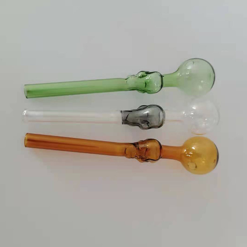 

Skull colored oil burner pipe accessories thick glass pipes for smoking