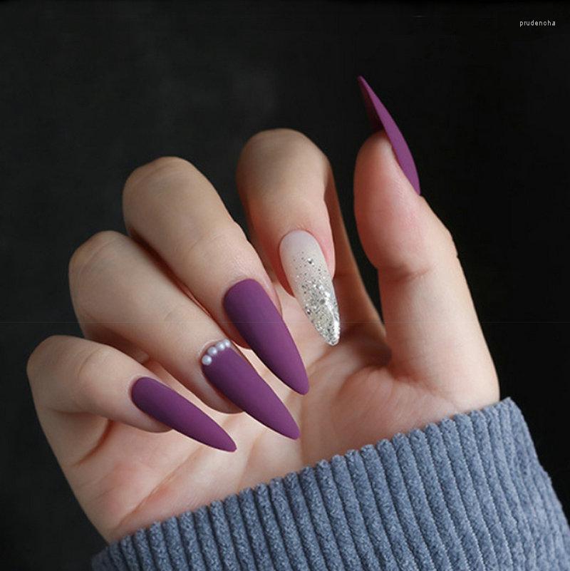 

False Nails 240pcs Matte Tips Fake Nail Press On Coffin/Stiletto/Almond/Square/Oval Art Practice Manicure Tools Prud22, Nail cutter clipper