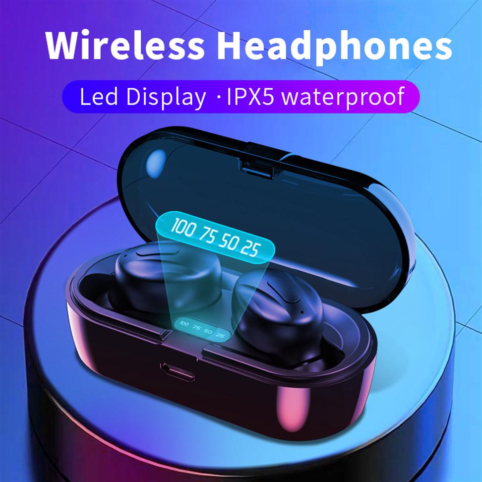 

Wireless Bluetooth Earphone TWS Sport Stereo Bluetooth 5.0 In-Ear Earbuds IPX5 Waterproof Headset For iPhone Samsung Huawei218A, Black