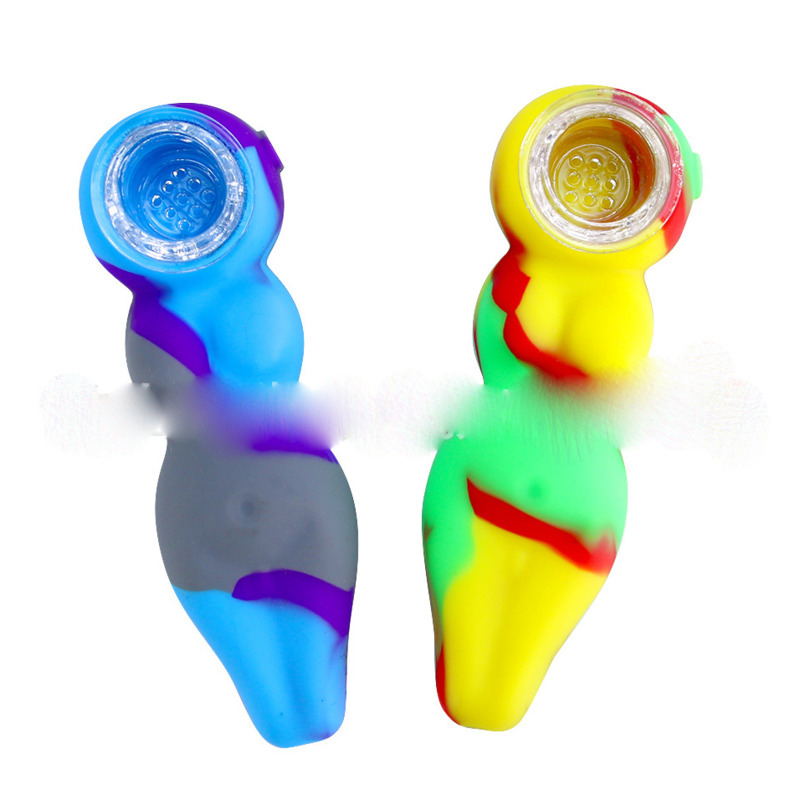 

Beauty style silicone pipe 4.21 inches glass water pipes smoking accessories