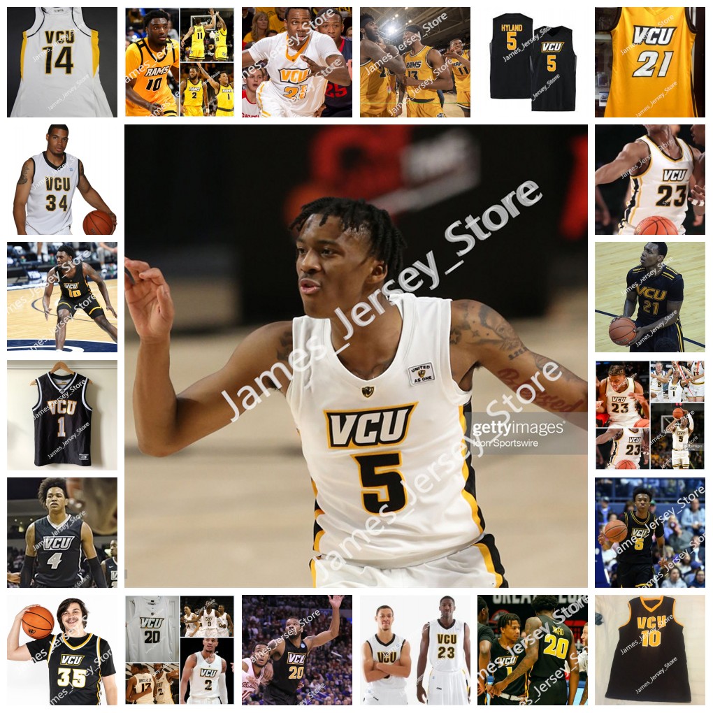 Maillot de basket-ball universitaire cousu NCAA VCU 4 Jalen DeLoach 5 Marcus Tsohonis 11 KeShawn Curry 10 Vince Williams Jr. Arnold Henderson VI