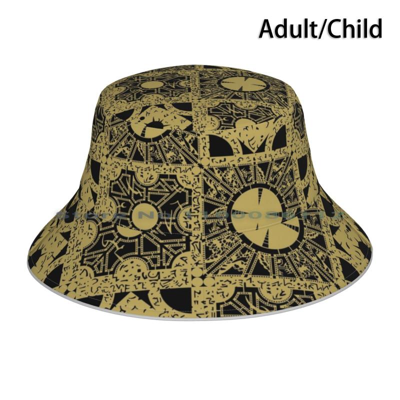 

Berets The Puzzlebox Pattern Bucket Hat Sun Cap Puzzles Puzzle Box Lament Configuration Hellraiser Hellpriest Hell PriestBerets, Child bucket hat - l