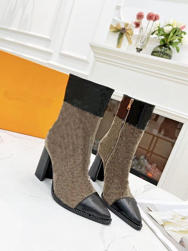 

2022 autumn and winter women's British medium boots round head Martin boot buckle strap thick heel toe fashion embroidered ankle sneaker eur35-41, Box