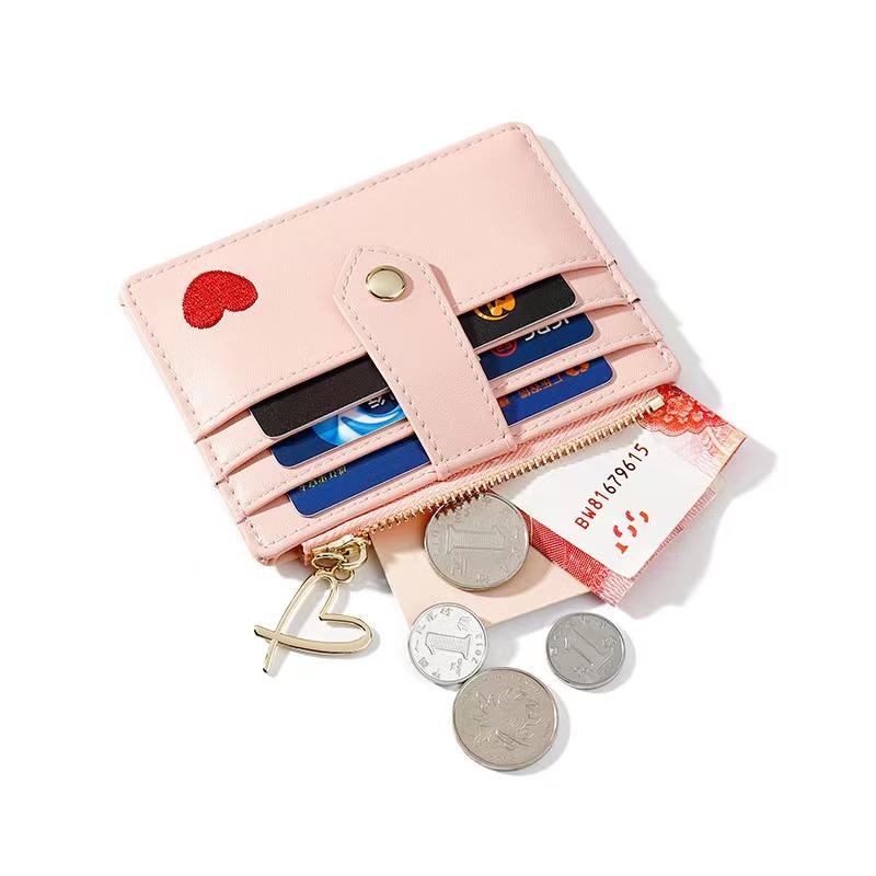

Card Holders Multi-position Set Core Embroidered Thread Small Wallet Fashion Multi-Function Lady's Zero WalletCard, Blue