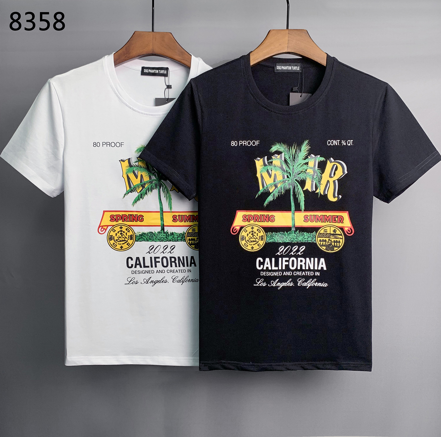 DSQ Phantom Turtle Men's T-shirts Designer pour hommes T-shirts noirs blancs hommes de mode d'￩t￩ T-shirt de rue d￩contract￩